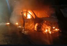 हल्द्वानी में यहां चलती कार में लगी आग, युवक ने भागकर बचाई जान, देखें वीडियो