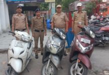 स्कूटी चुराने वाला नाबालिग पकड़ा, तीन वाहन बरामद
