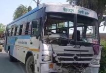 इस डिपो की रोडवेज बस पेड़ से टकराई, 13 यात्री घायल