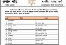 भाजपा अल्पसंख्यक मोर्चा के जिला प्रभारियों की घोषणा, देखें सूची