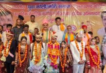 मां दुर्गा मंदिर में छह कन्याओं का सामूहिक विवाह कराया