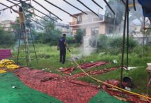 कठघरिया में भागवत कथा के पंडाल में लगी आग, देखें वीडियो